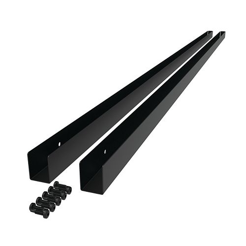 72'' Steel U-Channel for wood or vinyl boards - Set of 2 - Matte black