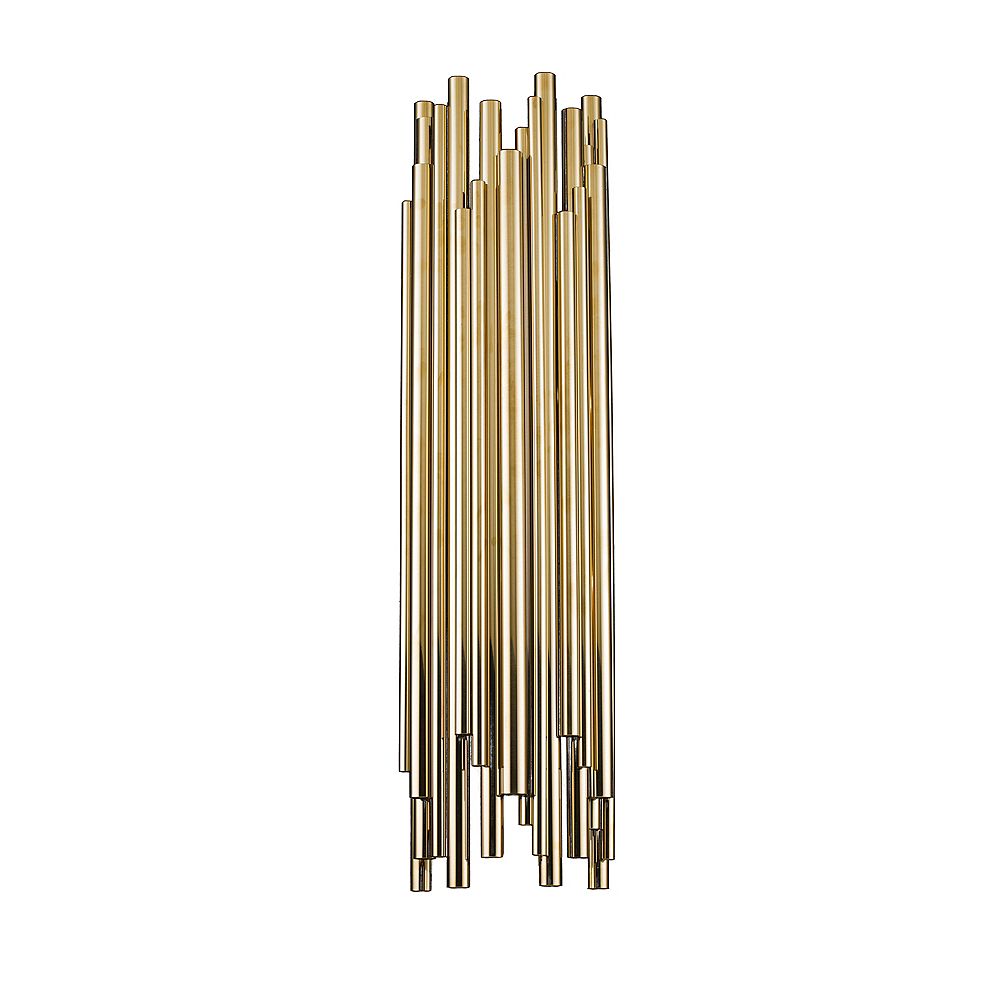 Living Design 2Light Gold Wall Sconce With Stainless Steel Rods The