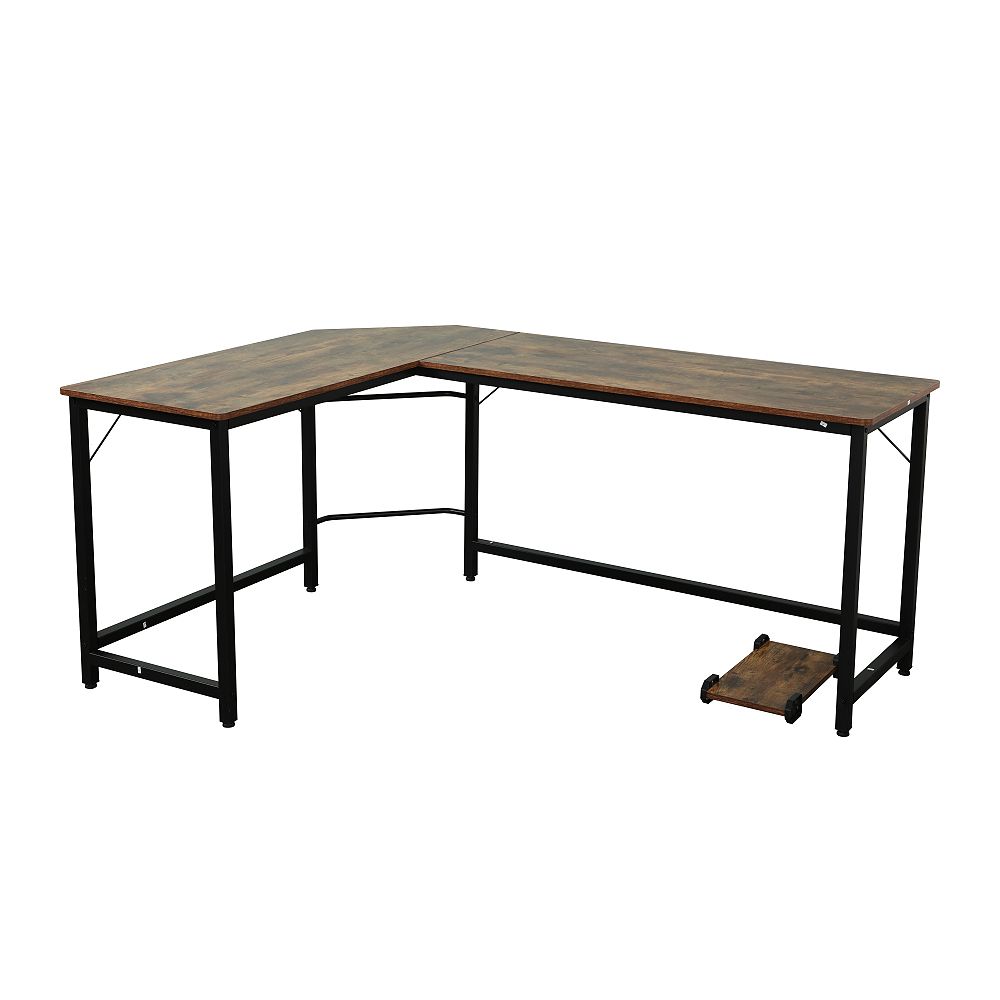 Tu Zone L-Shaped Writing Desk Modern Style Brown | The Home Depot Canada