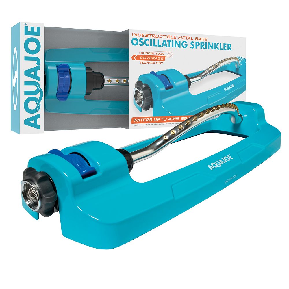 Aqua Joe 4295 sq. ft. Indestructible Metal Base Oscillating Sprinkler