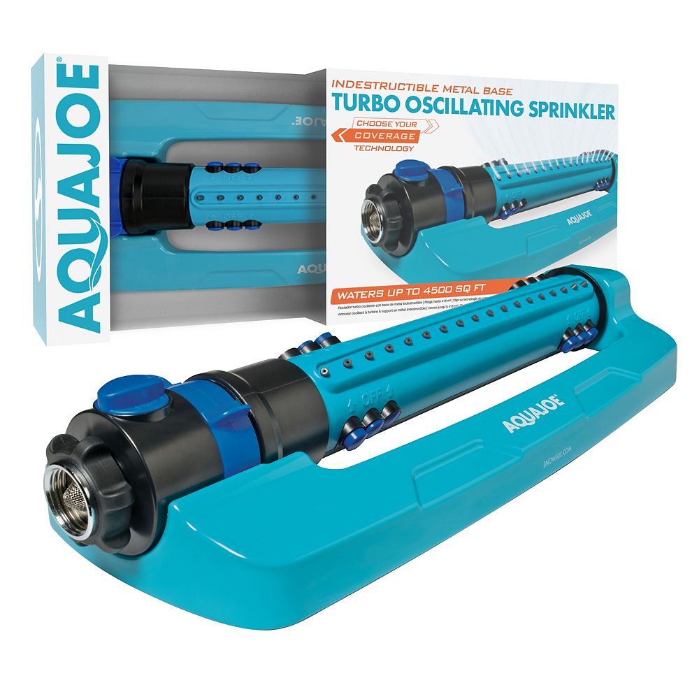 Aqua Joe 4500 sq. ft. Indestructible Metal Base Oscillating Sprinkler