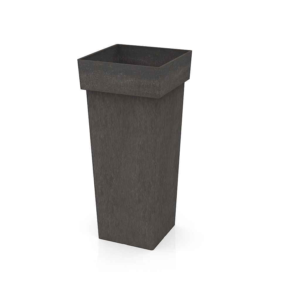 Technoflex Argos 32inch Tall Thin Anthracite Planter (2Pack) The