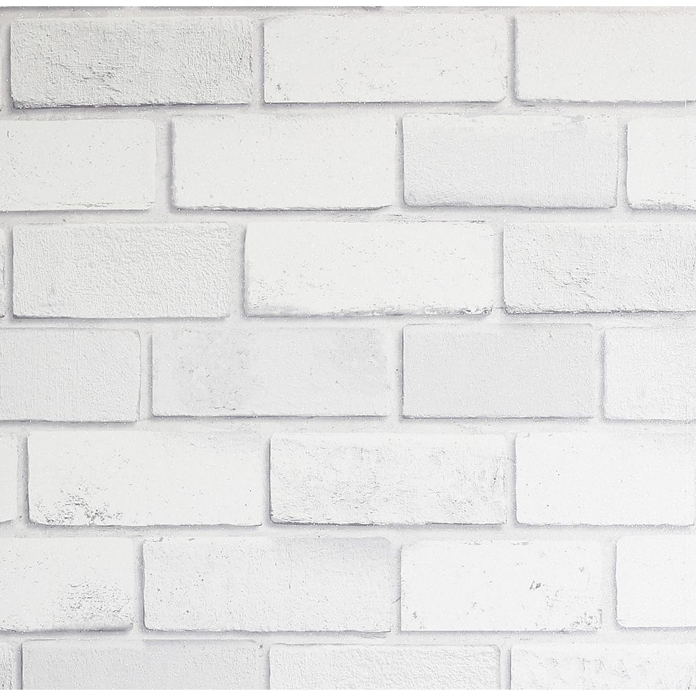 Arthouse Diamond White Brick Vinyl Wallpaper In The Wallpaper Department At Lowes Com