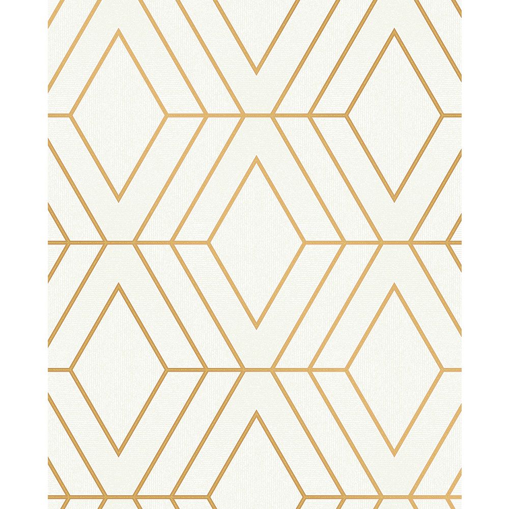 Advantage Adaline Offwhite Geometric Wallpaper The Home Depot Canada