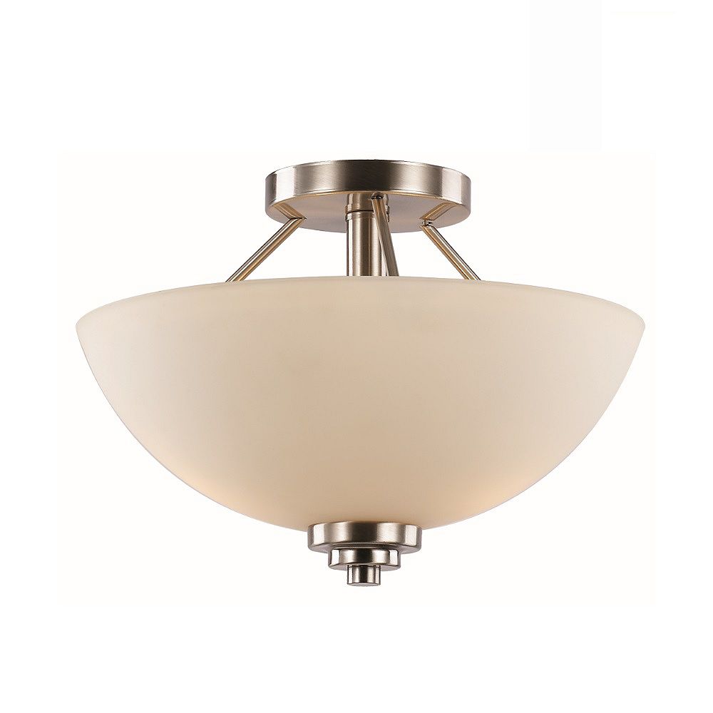 Bel Air Lighting Mod Pod 13.5 in. 2-Light Brushed Nickel Semi-Flush ...