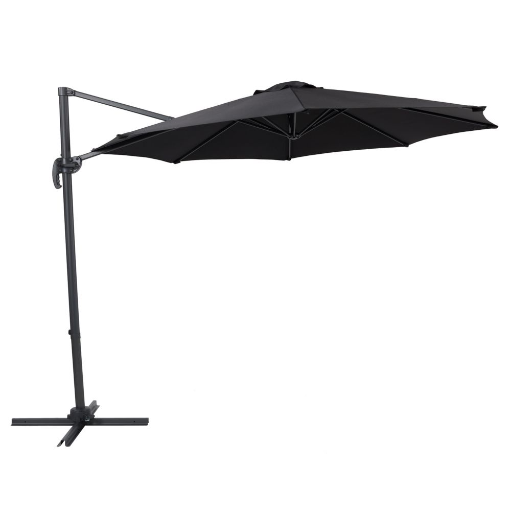 Corliving CorLiving Black Offset Patio Umbrella The Home Depot Canada