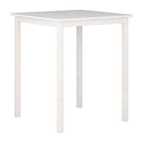 Corliving CorLiving Miramar Whitewashed Hardwood Outdoor Bar Height Table