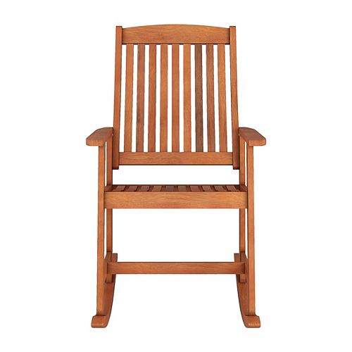 CorLiving Miramar Natural Hardwood Outdoor Rocking Chair