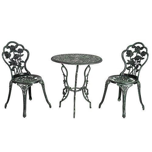 Patio Premier Rose Garden 3pc Bistro Set - Verdigris