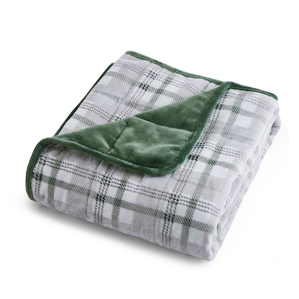 Dreamnest Velvet Weighted Blanket 12 lb Green | The Home Depot Canada