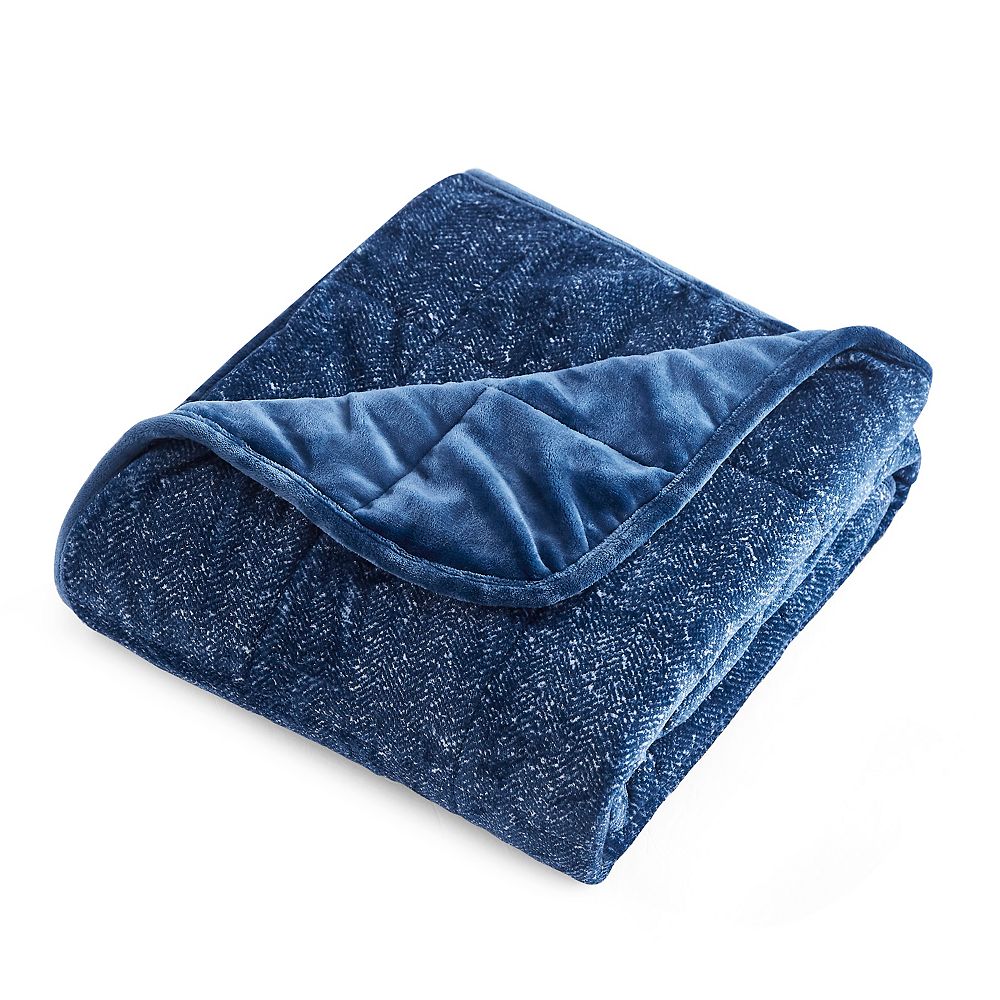 Dreamnest Velvet Weighted Blanket 15 lb Navy | The Home Depot Canada