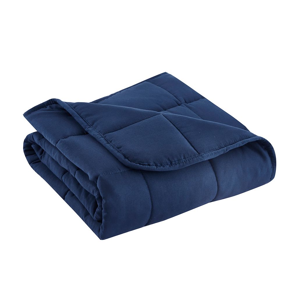 Bon Voyage Microfiber Travel Weighted Throw Blanket 5 lb Navy The