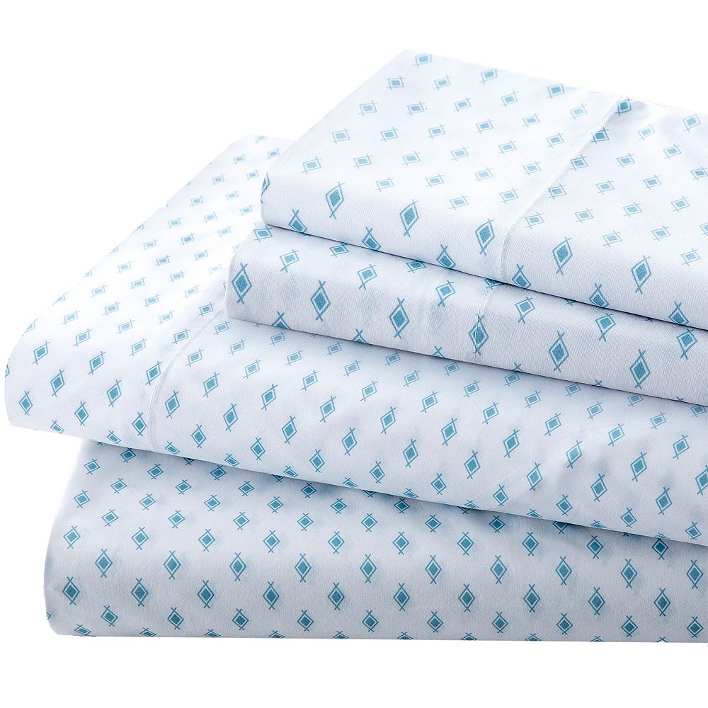 Sutton Home Super Soft 4 PC Printed Sheet Set Queen Geo Tiles The