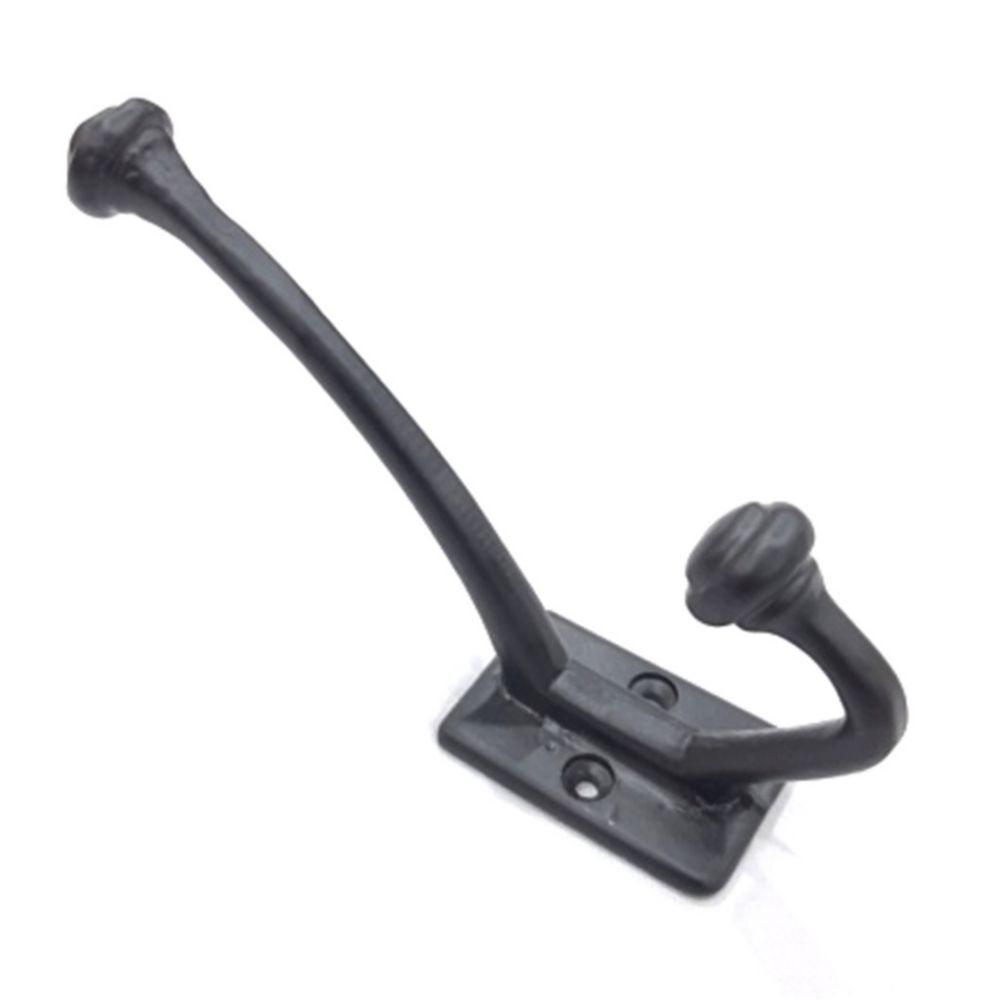Everbilt 55/8 in. Cast Iron Outdoor Rated Wall Hook Matte Black (3