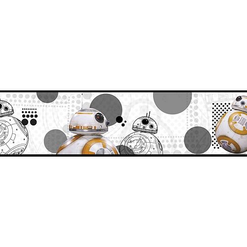 6-inch Beige Black Brown Grey Star Wars Prepasted Wallpaper Border