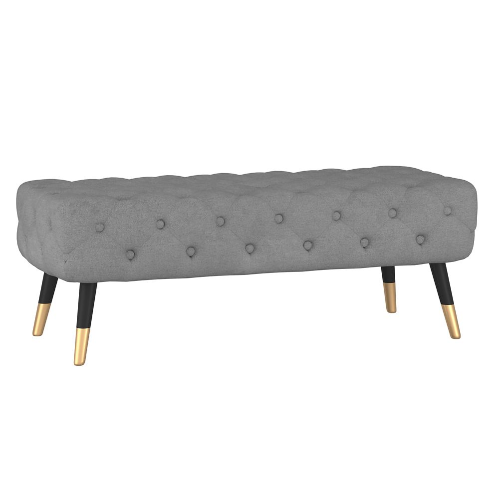 Nspire Modern Tufted Bench Grey The Home Depot Canada   P 1001654614 