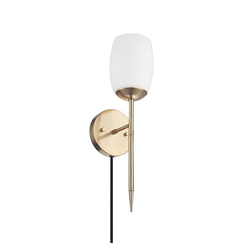 Brass Wall Lights The Home Depot Canada - Home Depot Canada Plug In Wall Sconce