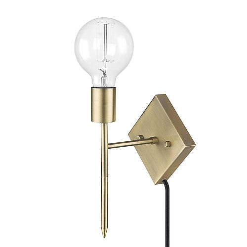Brass Wall Lights The Home Depot Canada - Home Depot Canada Plug In Wall Sconce