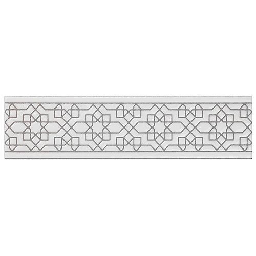 Sevillano Listello Estrella White 2 in. x 7-7/8 in. Ceramic Wall Trim Tile (5.2 Ln. ft. /Case)