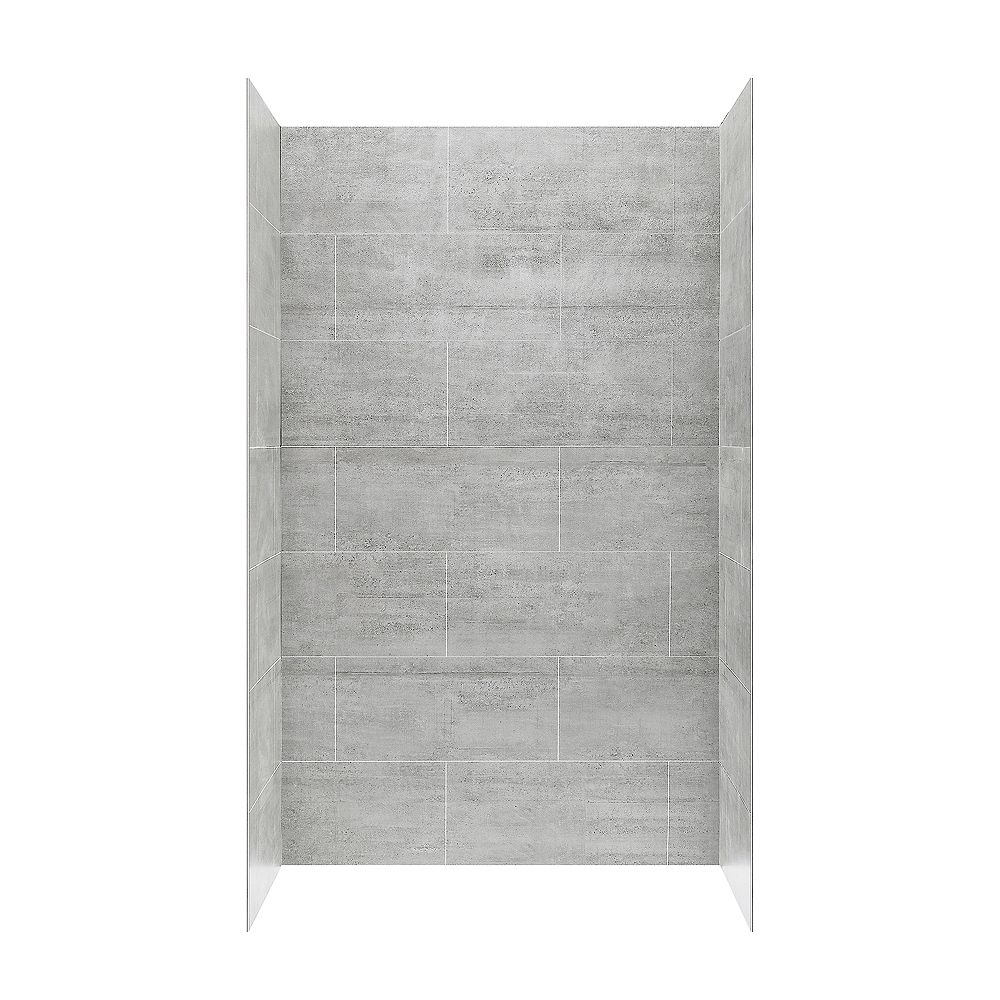 Ove Decors Misty 32inch x 48inch Grey Tile Alcove Shower Wall Panels The Home Depot Canada