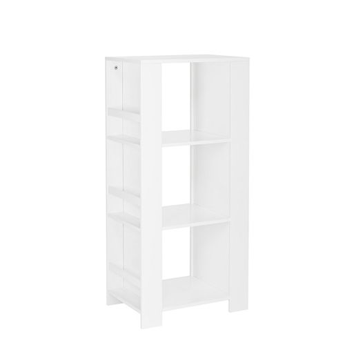 Cubby Storage Tower with Bookshelves in White for Kids