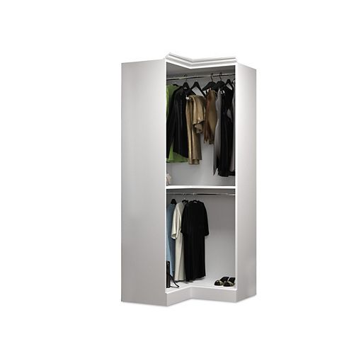 Versatile 36W Corner Closet Organizer in white