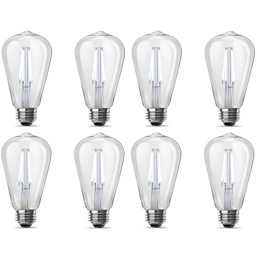 60W Equivalent Daylight ST19 Clear Filament LED Light Bulb (2-Pack)