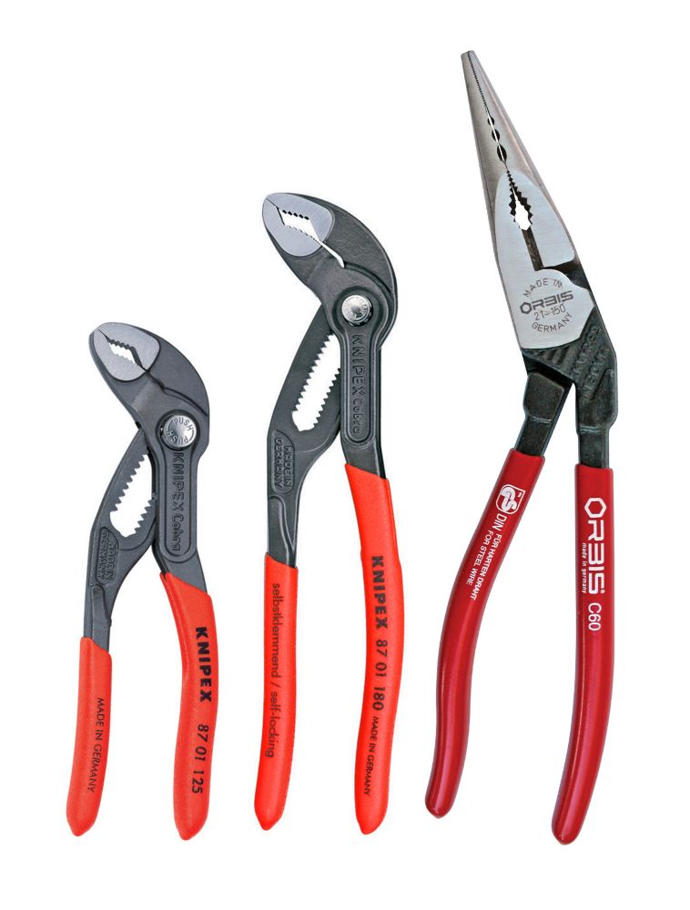 KNIPEX Jeu De 3 Pinces Cobra Multiprises Autobloquantes 150-300mm - Set Professionnel