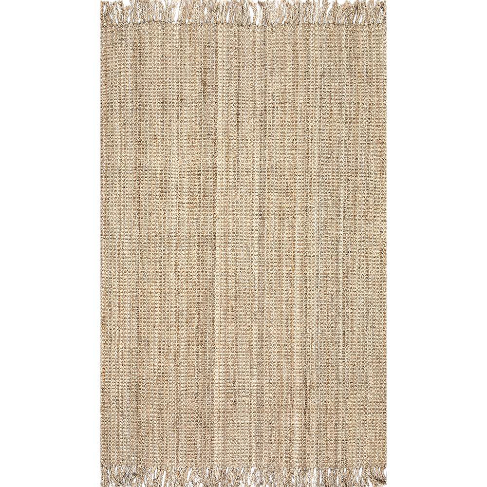nuLOOM Hand Woven Chunky Loop Jute Natural 9 ft. 6 in. x 12 ft. 6 in