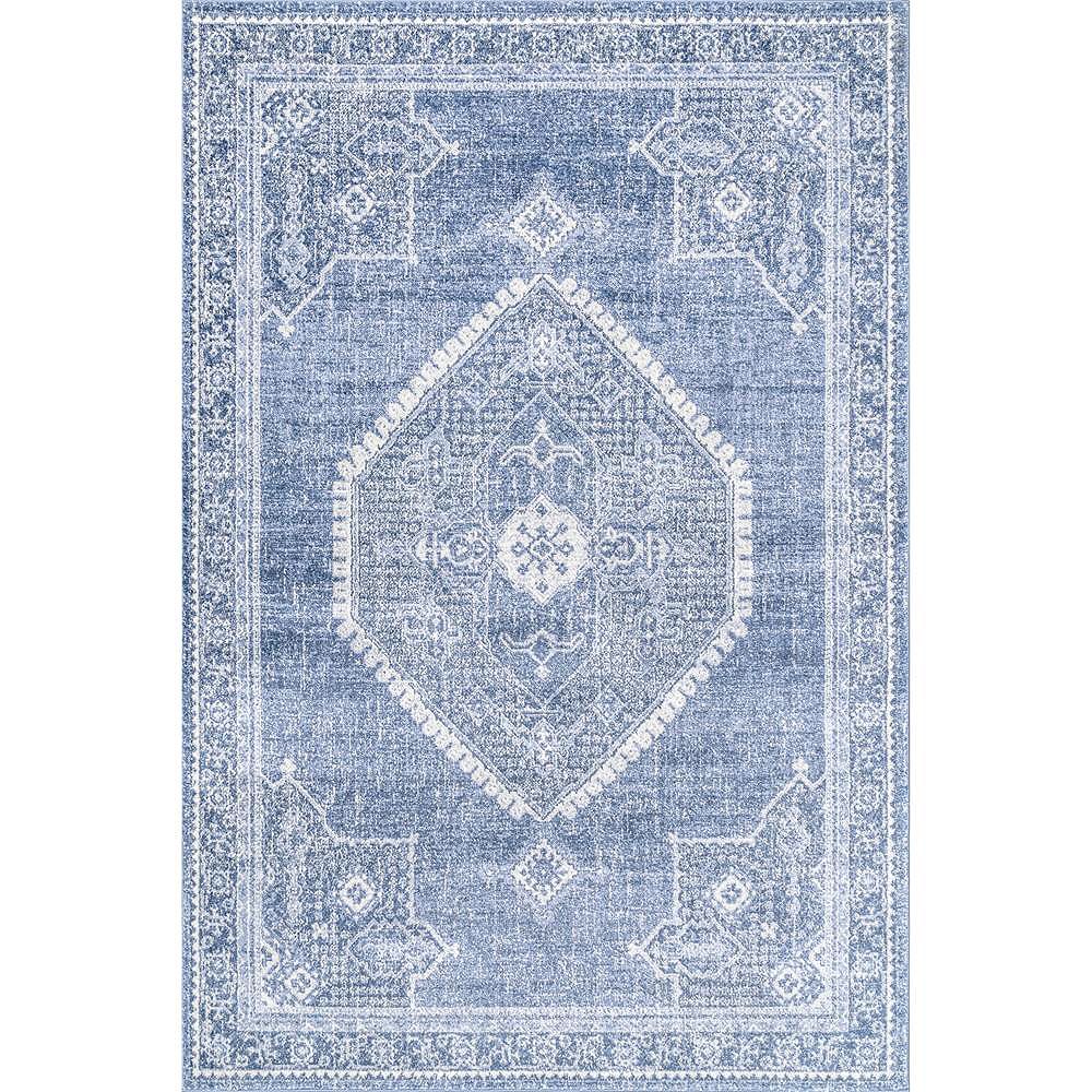 nuLOOM Vintage Persian Distressed Isla Blue 10 ft. x 14 ft. Indoor Area
