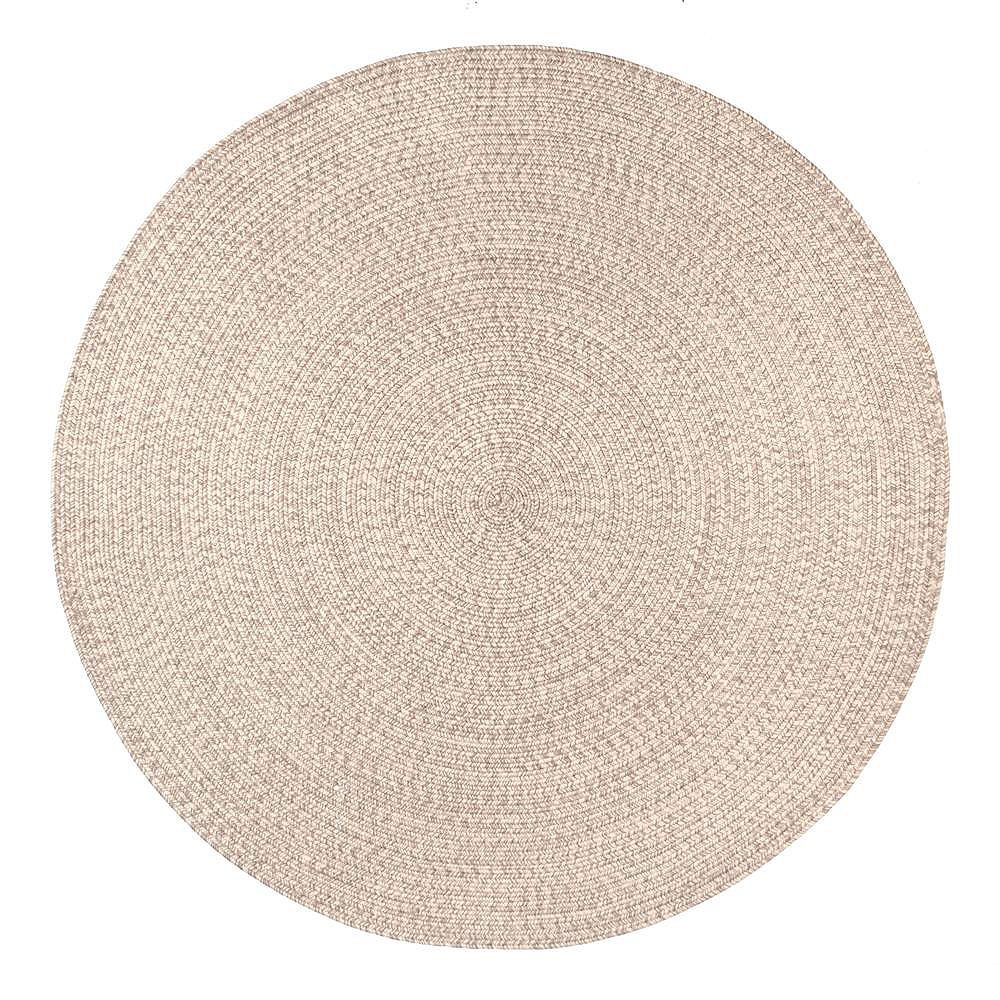 nuLOOM Braided Lefebvre Tan 10 ft. Indoor/Outdoor Round Rug | The Home ...