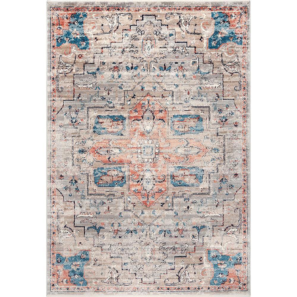 nuLOOM Janessa Croix Medallion Beige 10 ft. x 14 ft. Indoor Area Rug
