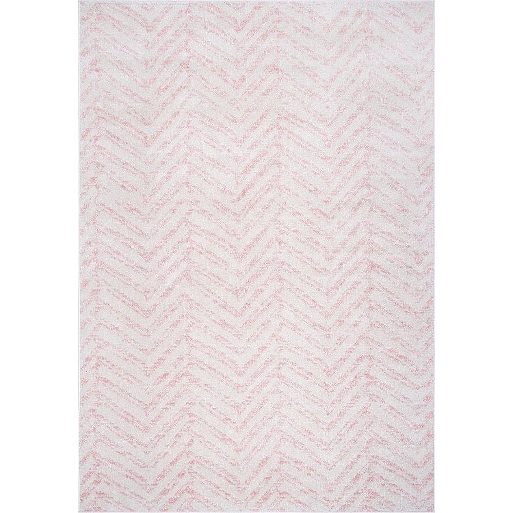 nuLOOM Geometric Rosanne Pink 6 ft. 7 in. x 9 ft. Indoor Area Rug The Home Depot Canada