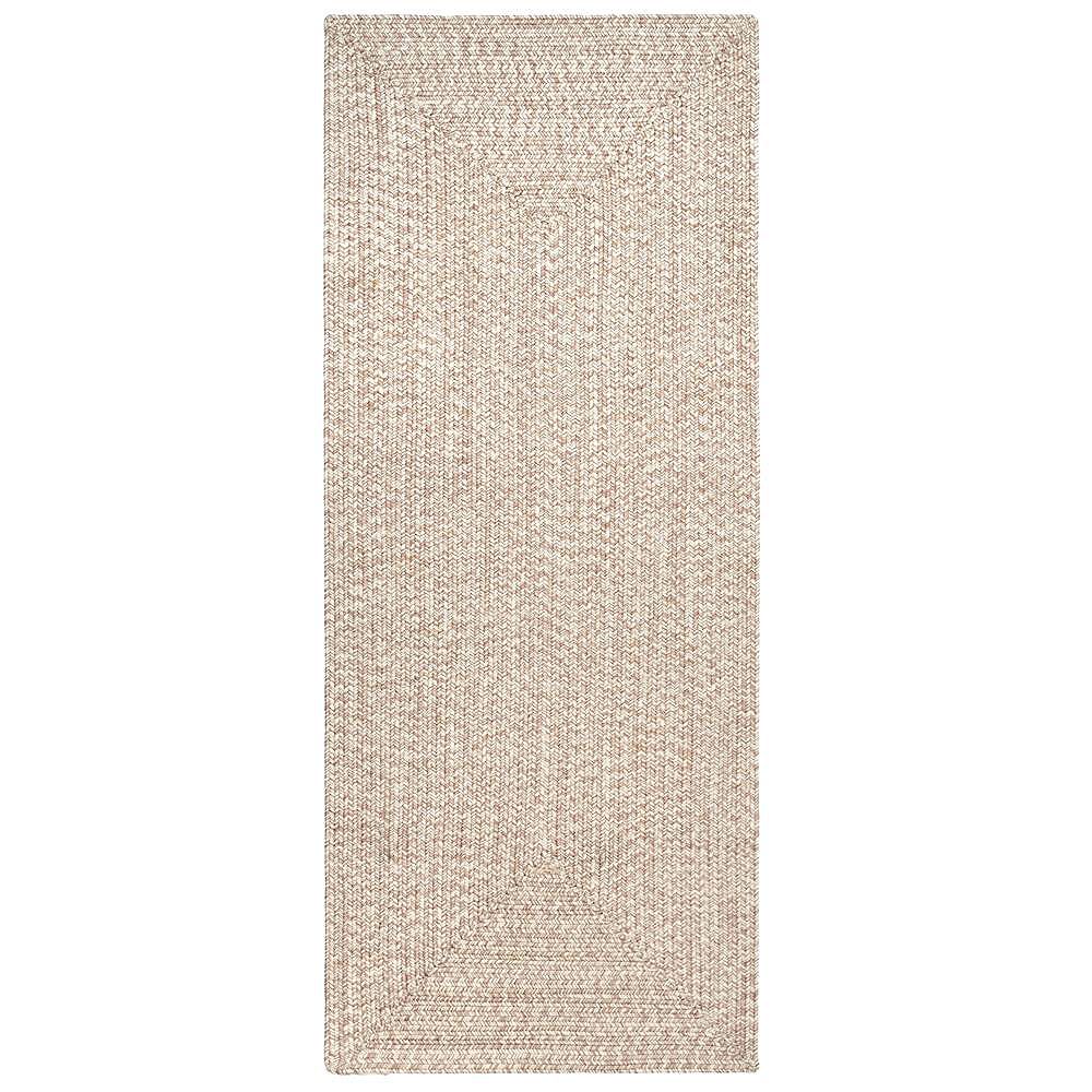 nuLOOM Braided Lefebvre Tan 2 ft. 6 in. x 6 ft. Indoor/Outdoor Runner