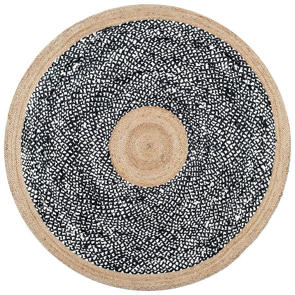 nuLOOM Lesha Natural Fiber Rug Black 8 ft. Indoor Round Rug The Home Depot Canada