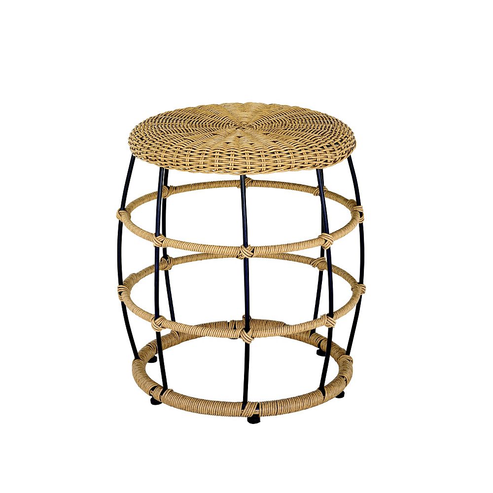 Hampton Bay Cayman All-weather Wicker Round Patio Accent Table | The ...