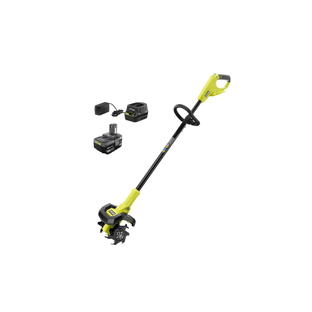 Ryobi 18v One Lithium Ion Cordless Electirc Cultivator Kit With 4 0 Ah