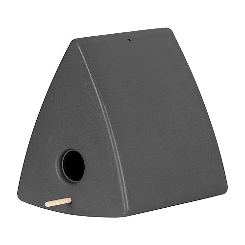 Dalya 10.5 in Dark Gray in Polyethylene resin Triangle Decorative Birdhouse