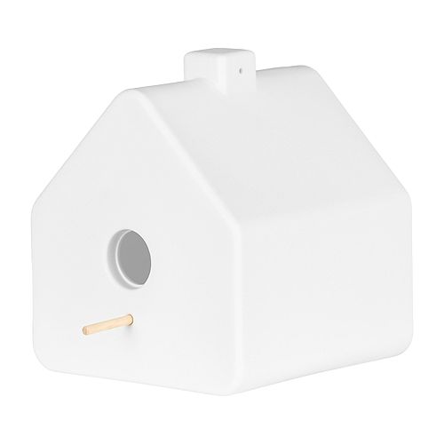 Dalya 11 in Pure White in Polyethylene resin Decorative Birdhouse