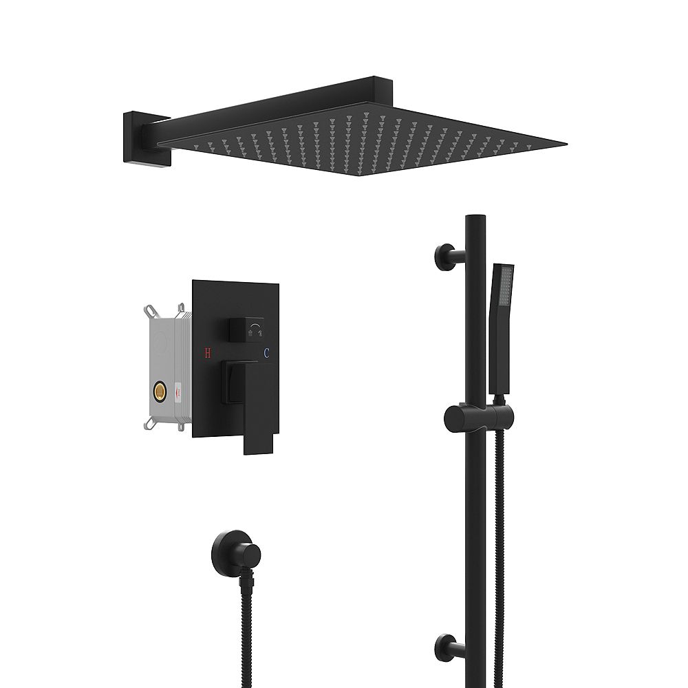 Boyel Living 2Spray Patterns 10 inch Wall Mount Dual Shower Heads in