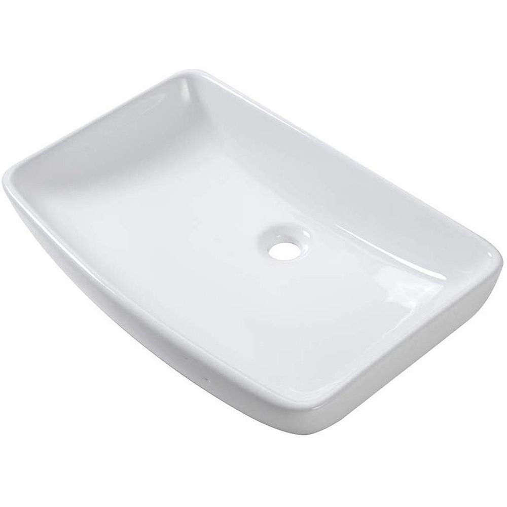 Boyel Living 24 inch x 15 inch Rectangle Ceramic Bathroom Vessel Sink
