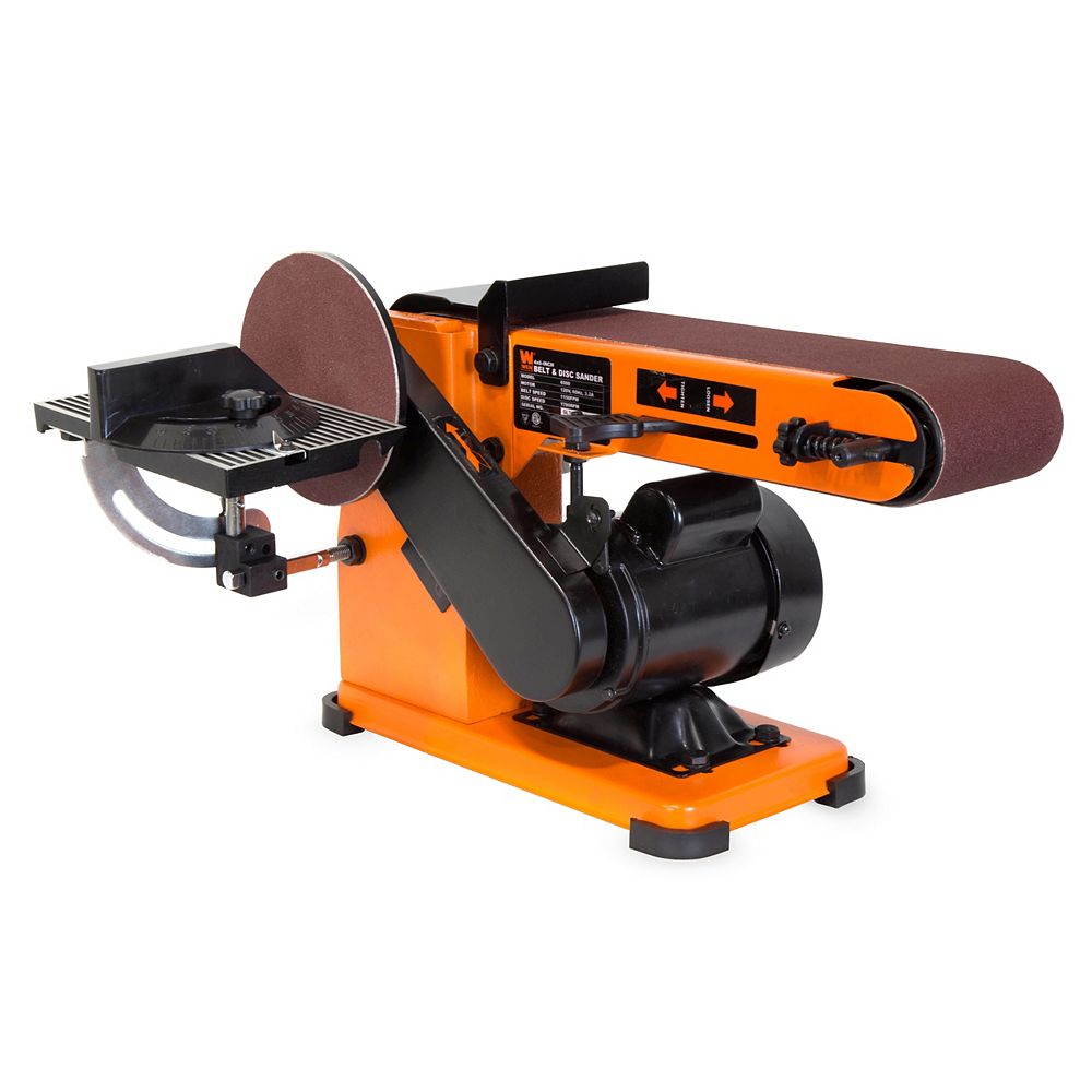 WEN 4 in. x 36 in. Belt and 6 in. Disc Corded Sander with Steel Base ...