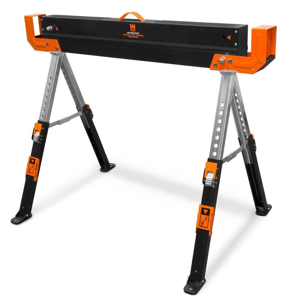 BOUDECH Chevalet Sciage Pliable Acier - Support Tronçonneuse Réglable, Charge Max 250-400 Kg, Stable Et Transportable