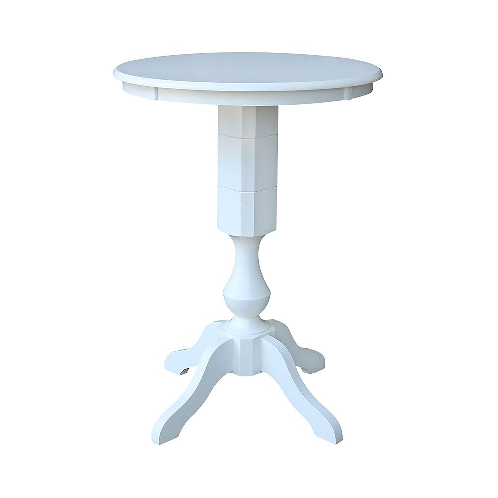 International Concepts White 30" round top pedestal table 41.9"h