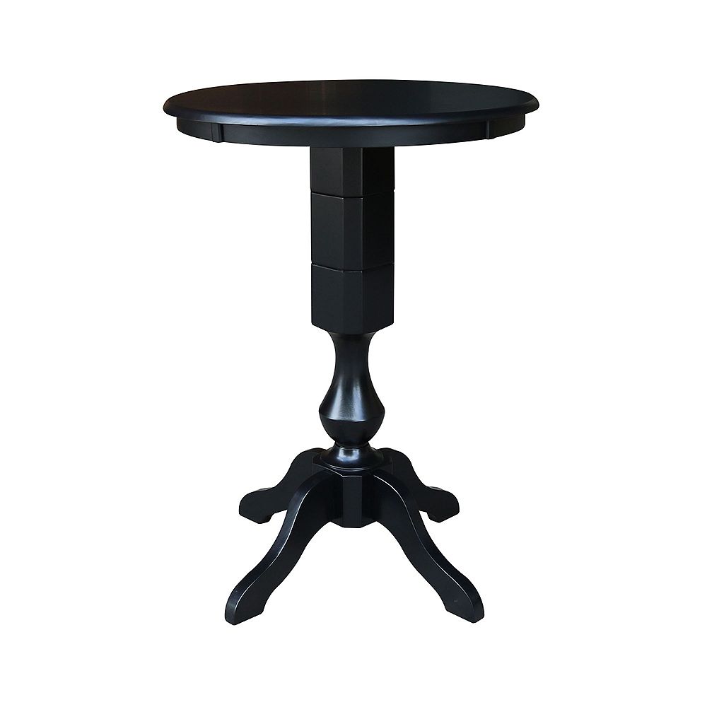 International Concepts Black 30" round top pedestal table 41.9"h