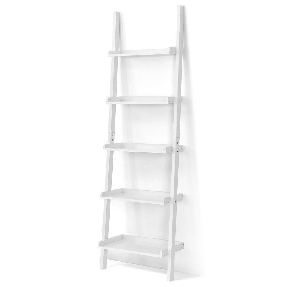 Costway Ladder Shelf 5Tier Plant Stand Wallleaning Bookcase Display
