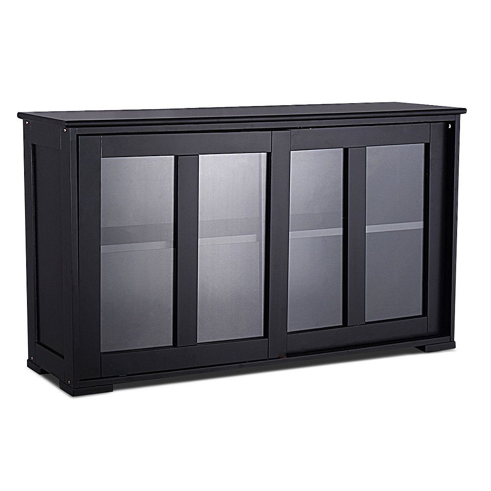 Costway Storage Cabinet Sideboard Buffet Cupboard Glass Sliding Door Pantry Kitchen The Home Depot Canada Costway Storage Cabinet Sideboard, Glass Storage Cabinet For Kitchen Cabinets