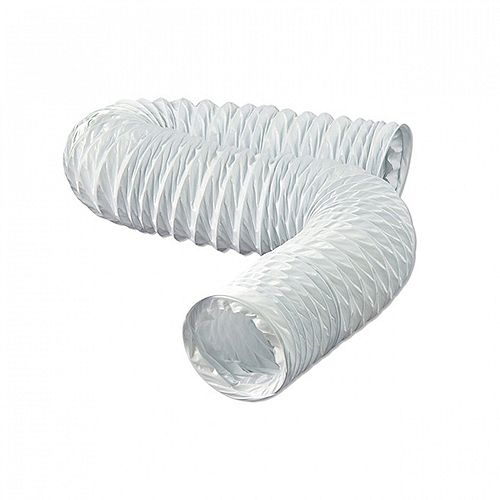 600-inch W Round Plastic Flexible Duct Hose in White AI-34381