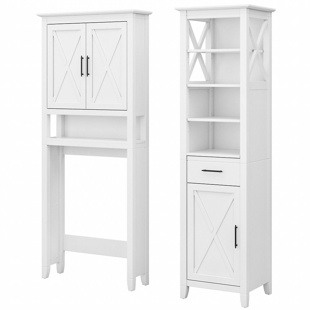 Bush Furniture Key West Tall Linen & Over The Toilet Storage