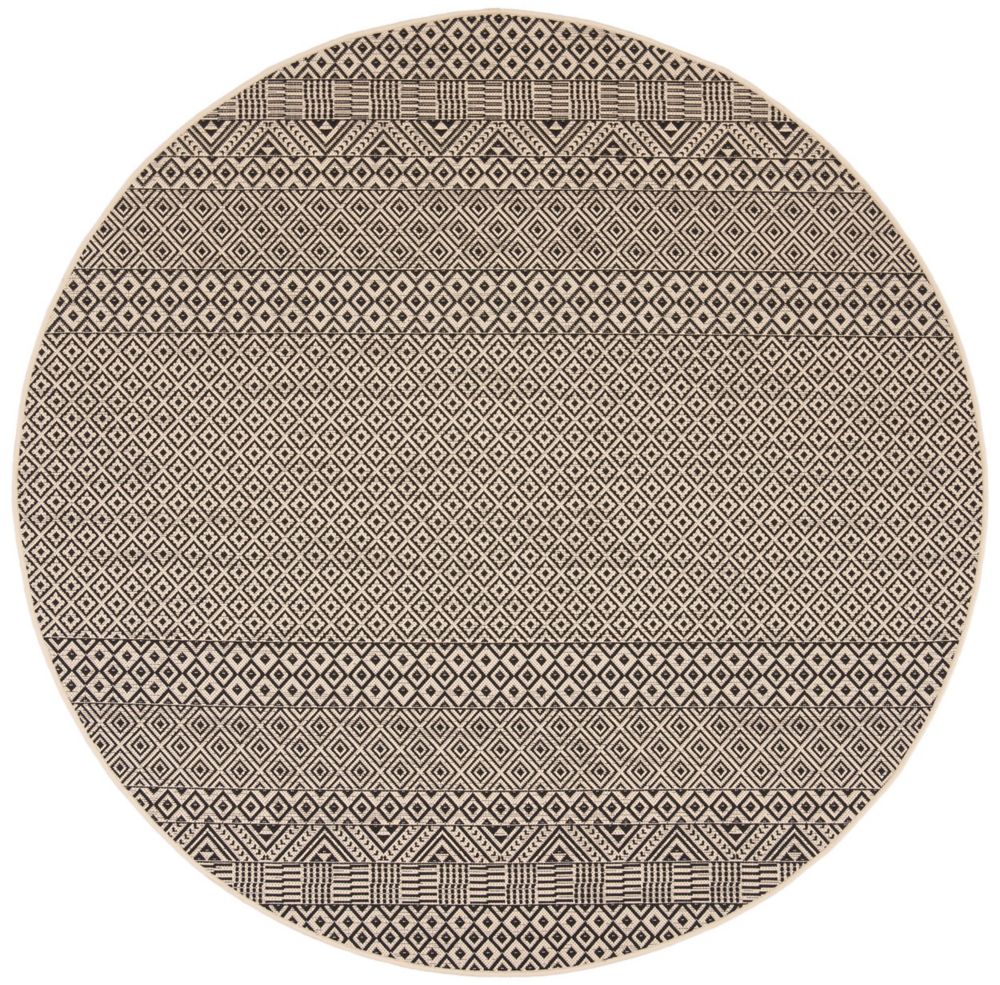 Safavieh Courtyard Rita Beige / Black 4 ft. x 4 ft. Indoor/Outdoor